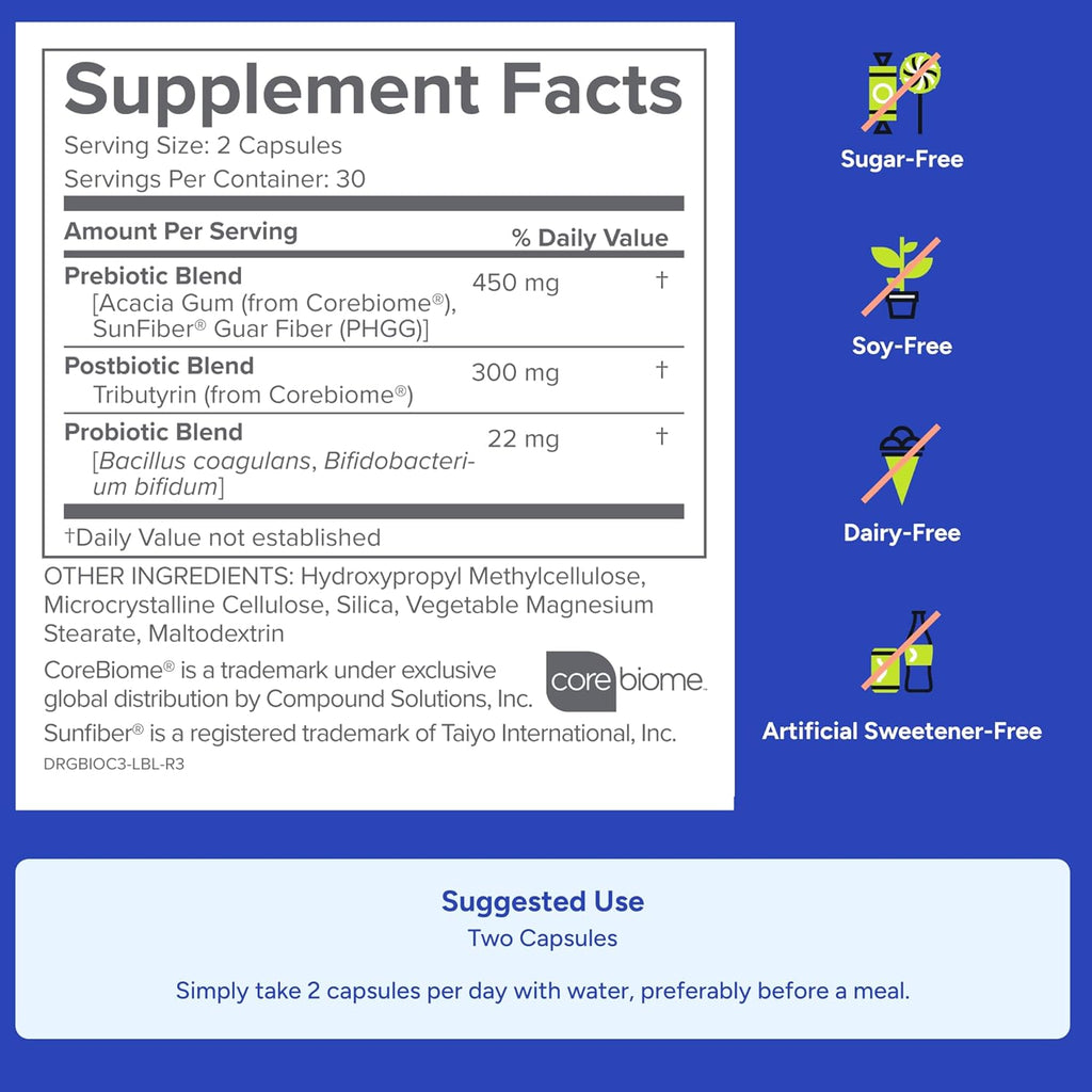 Gundry MD Bio Complete 3 Probiotic Supplement – 30 Day Supply (60 Capsules)