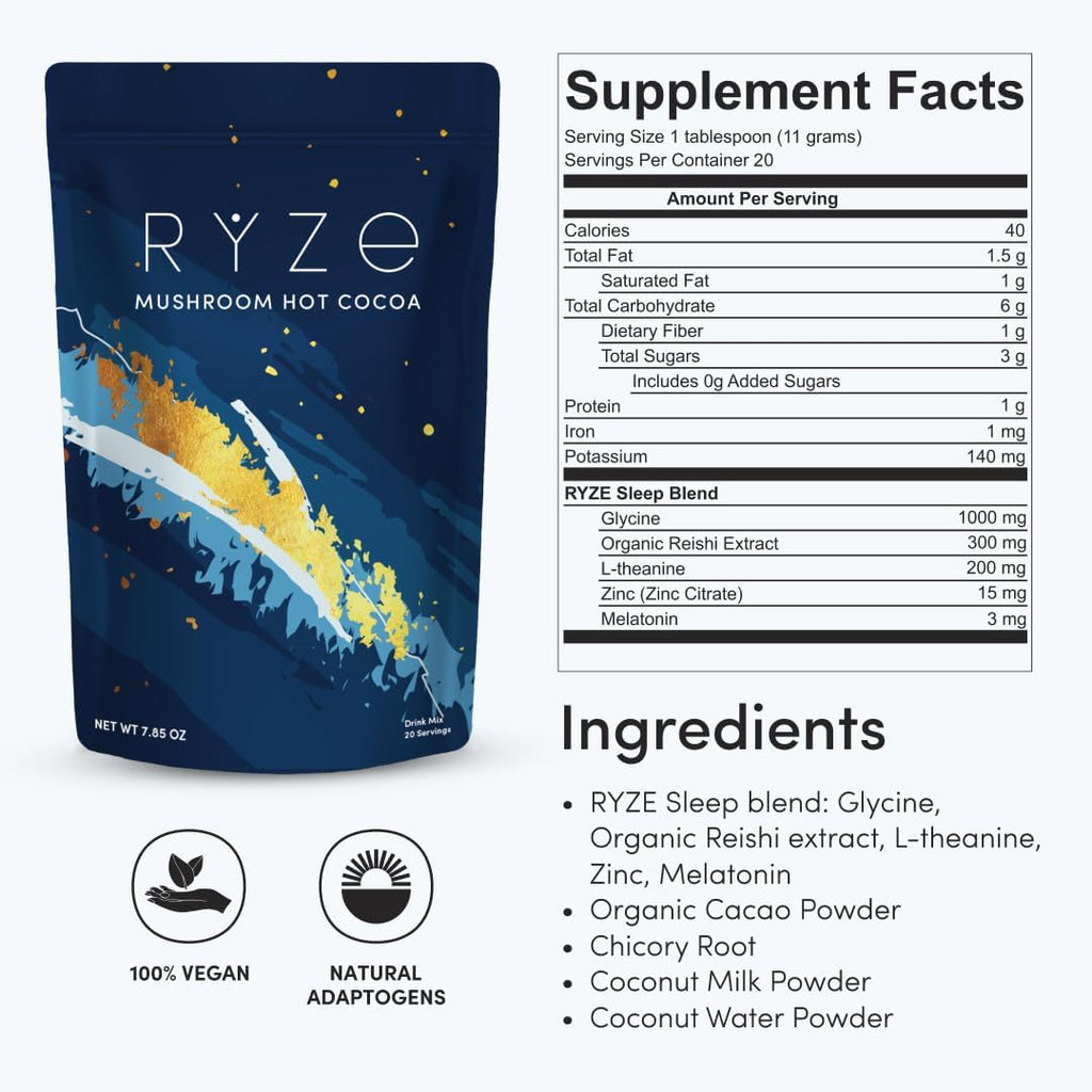 Ryze Mushroom Hot Cocoa (Pack of 3)