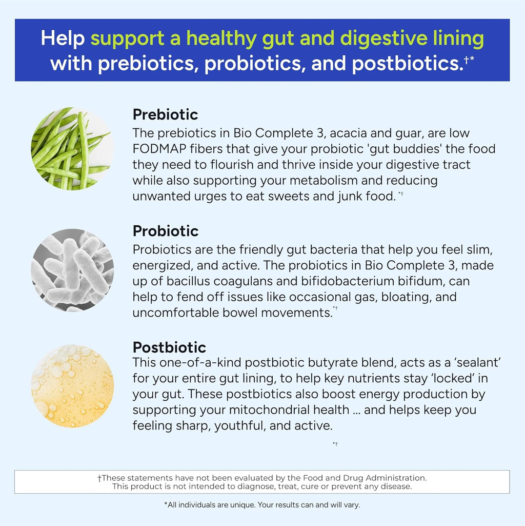 Gundry MD Bio Complete 3 Probiotic Supplement – 30 Day Supply (60 Capsules)